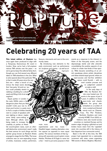 Rupture zine autumn 2021 cover